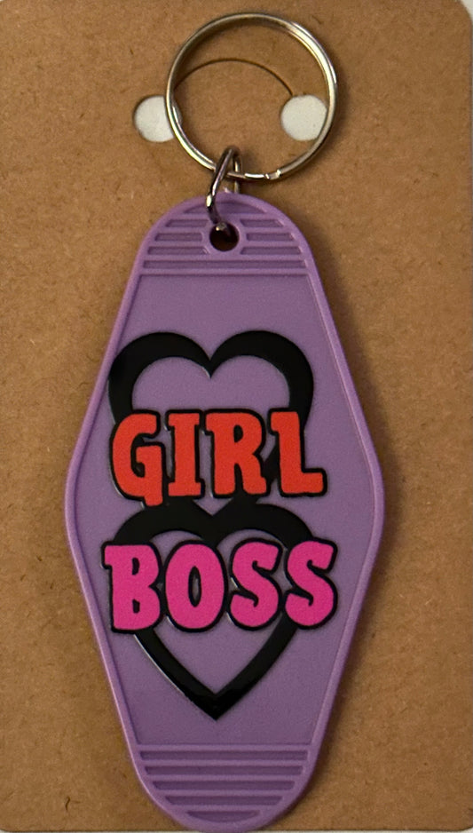 Girl boss keychain